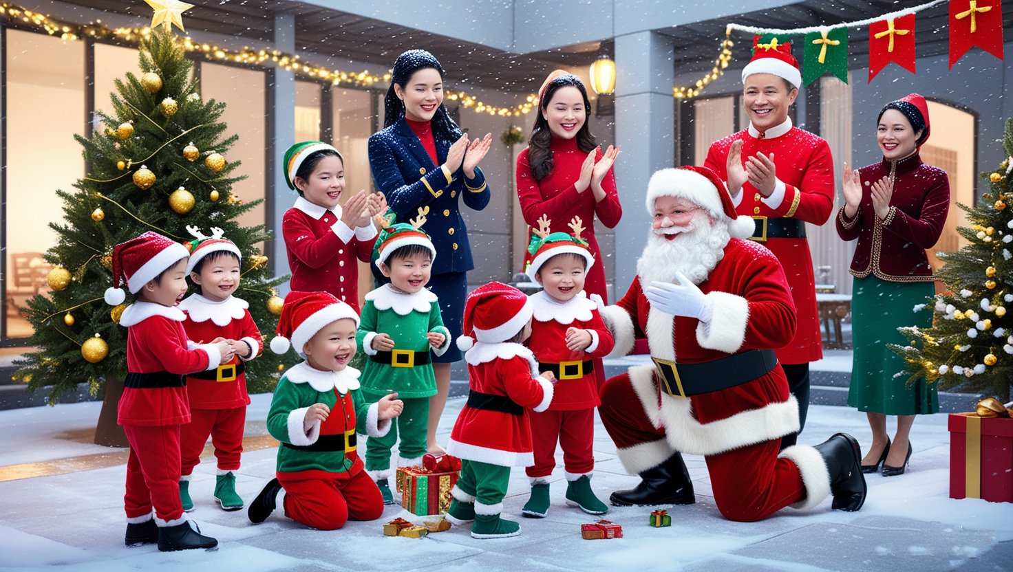 Ông già Noel phát quà cho các bé mầm non