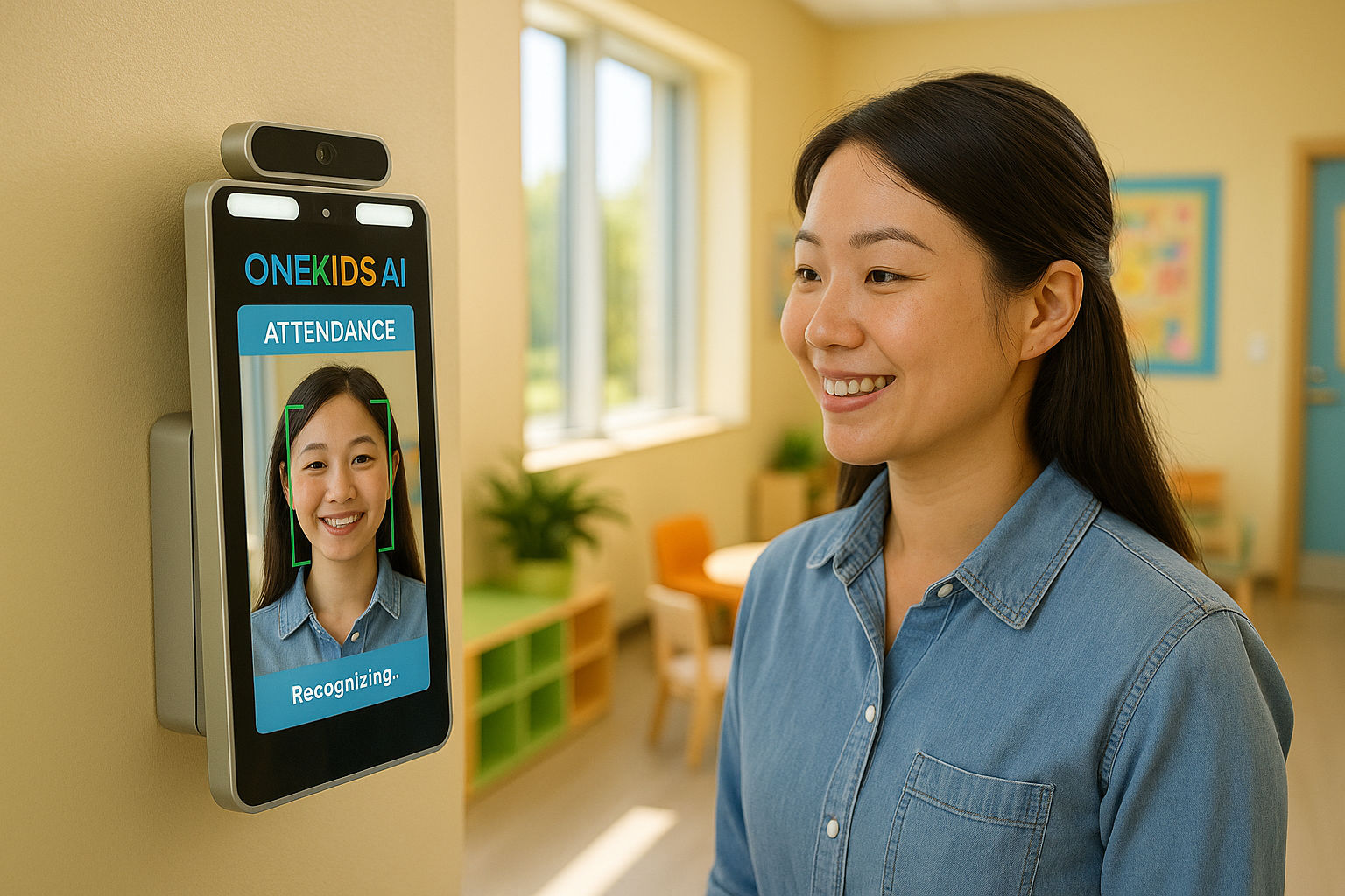 OneSmile AI – Chuẩn Mới Cho Điểm Danh & Chấm Công Thông Minh Tại Trường Mầm Non 3 Chấm công tự động cho giáo viên bằng Ai