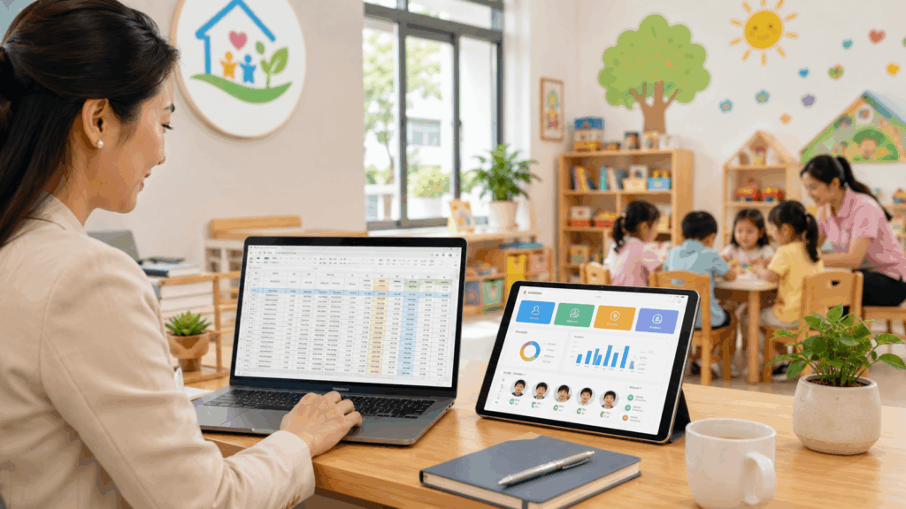Quản lý trường mầm non bằng Excel và phần mềm quản lý