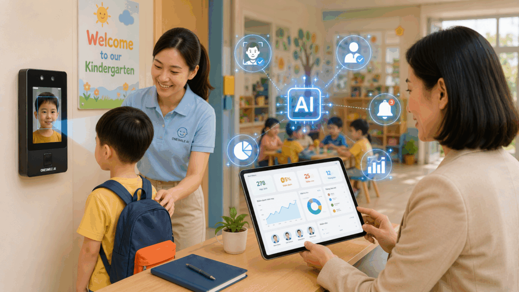 AI quản lý trường mầm non hỗ trợ điểm danh chấm công và báo cáo vận hành
