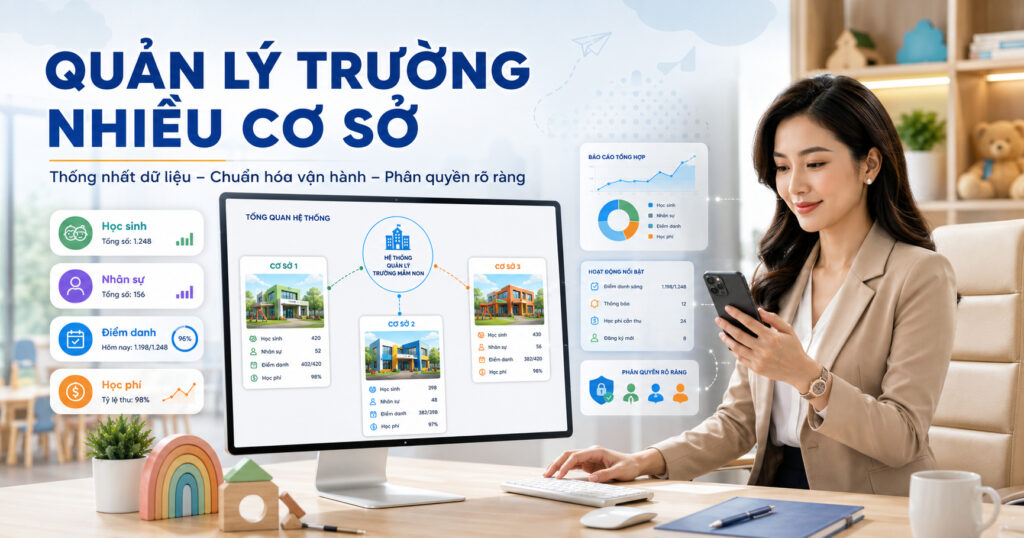 Quản lý chuỗi trường mầm non: Cách vận hành trường mầm non nhiều cơ sở trên cùng một hệ thống 1 Quản lý chuỗi trường mầm non nhiều cơ sở trên cùng một hệ thống